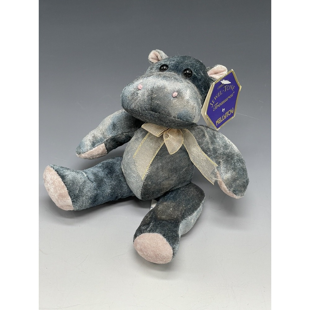 Vtg 1999 Kellytoy‎ Jewel Tone Treasures Hippo Beanie w/ Tag